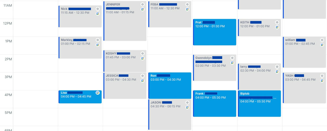 Another week of booked appointments